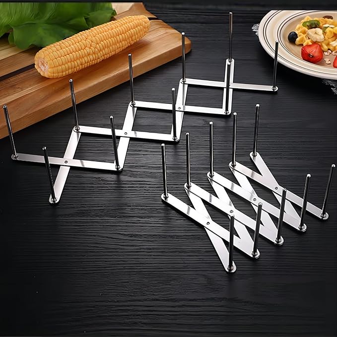 GREATLINK Adjustable Pot Lid Organizers, Dish Rack to Store Houseware, Plate Rack While Cooking, Kitchen Cabinet Pantry Pan and Pot Lid Organizer Rack Holder,4 sectional, 1Pcs