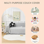 Grey Couch Cover Blanket Cute Geometrical Jacquard Washable Sofa Cover for Extra Large Furniture for 3 Cushion Sofa L Shaped Sectional Couch Blanket 71"x 118"