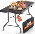 6ft Folding Table Heavy Duty 350 LBS 6 Foot Fold in Half Table with 18% Thicker HDPE Waterproof Top & Reinforced Steel Frame, Portable Foldable Table for Outdoor Indoor Party Wedding Camping