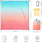 WIWIGO Beach Blanket Waterproof Sandproof Beach Mat 79" X 83"/10'x9'for 2-8 Adults Quick Drying Outdoor Picnic Mat Beach Accessories for Travel, Camping, Hiking