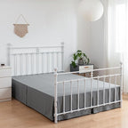 Full Bed Skirt - Full Size Bed Skirt 16 Inch Drop with Split Corners, Pleated Waffle Weave Bed Skirt, Tailored Dust Easy Fit, Machine Washable (Grey, Full - 16" Drop)