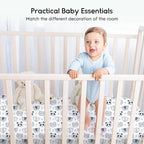 Yoofoss Baby Crib Sheets for Boys Girls, Fitted Crib Sheet 2 Pack for Standard Crib and Toddler Mattress, Super Soft Microfiber Baby Sheet 28x52x8in(Panda)