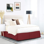 Nestl Red Heaven Full XL Bed Skirt - Full XL Size Bed Skirt 14 Inch Drop - Brushed Microfiber Bed Skirts - Hotel Quality Pleated Bed Skirt - Shrinkage & Fade Resistant