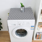 AKOAK 1 Pack 55 x 130cm /22 "x 51" Geometric Washing Machine Refrigerator Dust Cover, Multi-Purpose Household Cotton Linen Dust Microwave Cover, with Storage Pouch (Fish Scale)