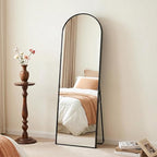 Antok Full Length Over-the-Door Hanging Mirror - Freestanding Wall Mount Leaning Body Mirror for Bedroom Living Room Entryway, 48" L x 14" W, Black