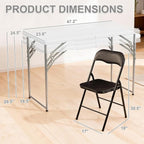 Elevon Folding Table Set with 2 Black Folding Chairs,4 Feet Heavy Duty Fold-in-Half Utility Table Sets for Picnic, Event, Training, Outdoor Activities, at Home and Commercial Use