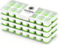 ChefAide Ice Cube Tray with Lid, 4 Packs 56 Cubes Durable Stackable Ice Cube Trays for Freezer with Removable Lids, Easy-Release Plastic & Silicone Ice Tray for Cocktail, Coffee