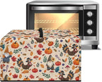 Microwave Oven Cover, Thanksgiving Turkey Dustproof Machine Protector Decorative Kitchen Appliance Cover Waterproof Polyester Fabric for Most Countertop Microwaves Easy to Clean