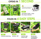 Camping Stool Upgraded Foldable Stool, Aluminum Alloy Bracket, 6 Ways to Carry Portable outdoorfolding Chair with Pocket for Queuing, Fishing,Hiking Tours, BBQ, Parties, Outdoor Camping Accessories