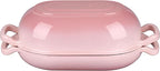 VORRINGARD Enameled Cast Iron Sourdough Bread Oven, Dutch Oven, Loaf Cast Iron Bread Pan for Homemade Bread Baking, Meatloaf Pan with Lid, 5QT, Pink