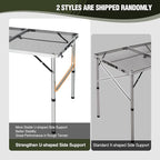 REDCAMP 36x24 Folding Grill Table for Outside, Lightweight Portable Metal Aluminum Outdoor Grill Table with Adjustable Height Legs, Great for Camping Picnic Cooking BBQ, Silver 3ft