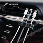 Magnetic Cable Holders X-Protector 2 Triples - Premium Cable Clips - Self-Adhesive Cable Holder for Car - Cord Organizer for Desk - Cable Organizer - Black Wire Organizer - Cord Management for Wires!