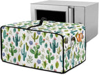 Watercolor Cactus Floral Print Toaster Oven Cover Waterproof Polyester-Linen Fabric Microwave Oven Dust Cover Foldable Kitchen Appliance Protector Dirt and Fingerprint Protection, L