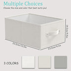 Storage Bins, 3 Pack Foldable Cloth Basket, Cube Organizer with 2 Handles, Suitable for bedrooms, living rooms, wardrobes, and workspaces, White & Ivory, 13 x 9.1 x 5.5 In, XSNY11WS-3
