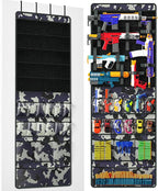 Over The Door Organizer for Toy Guns, Toy Storage, Toys Organizer with Pockets, Hook&Loop Straps for Foam Blasters, Darts, Goggles, Hanging Toys Gun Storage for Kid Rooms, Play rooms, Camouflage