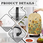 Retro Sunflower Butterfly Blender Cover Stand Mixer Covers Anti Fingerprint Dust Covers Juicer Cover for Home Kitchen Universal Appliance