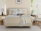 Queen Sheet Set - 800TC Egyptian Cotton Bedding Sheets & Pillowcases - Soft, Durable and Luxurious 4PC Sateen Weave Ivory Bed Sheets for Queen Size Bed, No Pill & Shrink Thick Machine Washable