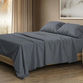 THREAD SPREAD 100% Egyptian Cotton Sheets Bed Set - 1500 Luxury High Thread Count Bed Sheets, Soft, Cooling, Sateen Weave, 17" Deep Pocket Bedsheet - 4 PC, California King Dark Grey