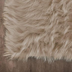Latepis Light Brown Beige Faux Sheepskin Fur 2x10 Runner Rug for Hallway Non-Slip Shag Rug for Bedroom Living Room Rugs Carpet for Home Decor Rectangle