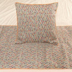 The HomeCentric King Queen Twin Beige & Multicolor Luxury CA King 86"x18" Bed Runner Without Pillow Cover, Chevron Embroidery Bed Scarf on Jacquard Embroidered Fabric - Happy Chevy