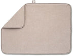 Bellemain XL Dish Mat 24" x 17" ( LARGEST MAT ) Microfiber Dish Drying Mat , Super absorbent ( Ivory )