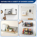 14 Pack Shower Caddy Replacement, Strong Hooks, No Drilling Shower Shelf, Hooks for Caddy, Soap Holder and Kitchen Racks