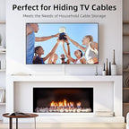 Delamu 63in Cable Hider, Cord Covers for 3-4 Wires on Wall, Paintable Cord Hider, Easy to Use Wire Covers for Cords, Wire Hiders for TV on Wall, Cable Cover Cable Management, W 1.18in H 0.60in