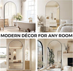 Oversized Full Length Mirror 78x38 Inch - Wall Mounted or Standing Floor Mirror with Aluminum Alloy Frame, Shatterproof Tempered Glass - Modern Mirror for Bedroom, Living Room, Closet, Black