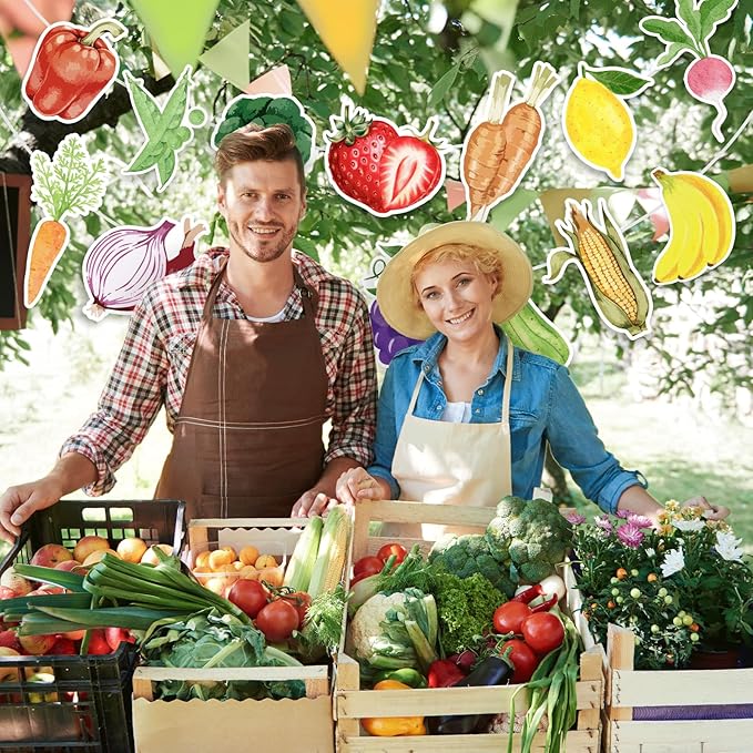 Farmers Market Party Decorations - Rustic Fruit & Vegetable Banners, Backdrops, Centerpieces for Baby Shower, Birthday, Bridal Shower | Garden Themed Party Supplies