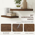 Acovy 30 Inch Floating Shelves,9.3" Deep Floating Shelf Wall Mounted,30 Inch Wall Book Shelves for Home Decor,Large Long Deep Hanging Shelves for Bathroom Office Laundry Living Room Bathroom,Walnut