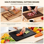 Book Cutting Board Set with Stand，Wooden Cutting Boards That Look Like Books for Serving & Display，Acacia Wood for Meat, Vegetables, Cheese & Bread，3-Piece Set