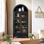 RowyPoey Farmhouse Arched Cabinet