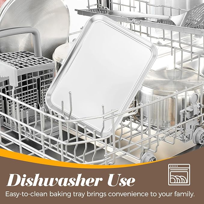 12 Pcs Baking Sheet Stainless Steel Cookie Small Metal Sheet Pans Professional Rectangle Oven Trays Kitchen Baking Cooking and Toaster, Oven and Dishwasher Safe(7.1x5.1x0.79Inch)