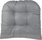 Klear Vu Gripper Overstuffed Universal Non-Slip Dining Chair Cushions for Kitchen Decor or Office Use, U-Shaped Skid-Proof Seat Pad, 17x17 Inches, 2 Count (Pack of 1), Chenille Gray