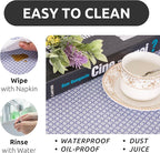 RAY STAR 18X96 Inch Shelf Liner for Kitchen Cabinets, Non-Adhesive Cabinet Liner Washable, PVC Drawer Liner for Dresser Non-Slip Bathroom (Blue Circle)(1 Roll)
