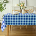 Waterproof Checkered Tablecloth Fabric - Rectangle 58x84 Inch Classic Gingham Buffalo Plaid Table Cloth for Indoor/Outdoor Use - Washable Table Cover for Kitchen, BBQs, and Parties