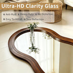 Wavy Full Length Mirror, 71"x33.5" Oversized Organic Floor Mirrors with Triple-Layer Solid Wood Frame, Irregular Full Body Mirror for Living Room Entryway Hallway Cloakroom, Leaning/Hanging