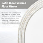 Antok Full Length Mirror 76"×41" Floor Mirror Standing Tall Mirror, Arched Stand up Large Wall Mirrors, Freestanding Full Body Mirrors for Bedroom Living Room Wood Vintage Style White