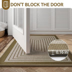 Front Door Mat 17''x30'', Absorbent Muddy Dirt Resist Washable Non Slip Low-Profile Indoor Doormat, Easy Clean Welcome Entryway Door Mats, Brown