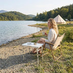 YihuiKo Folding Camping Table with Adjustable Height, 23.6" x 15.8" Portable Lightweight Tables with Aluminum Legs for Outdoor Camp, Picnic, Beach, Backyard, Tailgate Cooking, 3 Heights