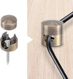 3pcs Cable Anchors for Desk, Phone Charger Cord Holders Metal Adhesive Cable Management Clips Aluminum Wire Organizer for Office Home Desktop Wall Nightstand (Bronze)