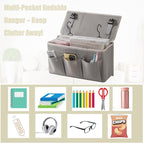 Bedside Caddy / Bedside Storage Organizer Hanging Bag with Three Options,Suitable for home beds, sofas, and dormitory beds—can hold magazines, books, phones, iPads, remote controls. (2-Pack Gray)