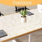 Shelf Liners for Kitchen Cabinets Non Adhesive Shelf Liner Paper Non-Slip Thickened Drawer Liner Easy to Clean for Tool Box Refrigerator with Knife and Tape Measure, Gold Geometric, 11.8 x 118 in