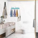 Pool Towel Rack for Bathroom Wall Mount Towel Hooks Towel Holder Carbon Steel Hanger Organizer Indoor Outdoor for Robe, Towel, Coat, Swimsuit, Umbrella, Bag, Keys(Blue)