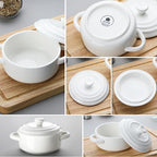 MALACASA Mini Cocotte Set - 14 OZ Small Casserole Dishes with Lids and Handles, Ceramic Mini Dutch Oven Set of 4, Small Baking Ramekins for Lasagna, Soufflé, Oven, Microwave & Dishwasher Safe, Series BAKE.BAKE