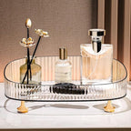 Perfume Organizer, Bathroom Vanity Tray, Makeup Trays for Dresser Top, Countertop Decorative Plastic Decor Tray, Perfume Organizer for Women, organizador de perfumes (Clear)