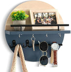 dreampossible Key Holder for Wall Decorative with Shelf and Hooks, Mail Organizer Wall Mount with Sunglasses Holder, Circular Design Entryway Key Rack Hanger, Rustic Home Decor