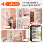 Upgraded Assembly Type Stuffed Animal Storage. Original Design & Patented, 4 Components Over the Door Organizer, Adjustable Stuffed Animals Storage, Suitable for Doors and Walls of Various Heights.