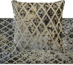 The HomeCentric King/Queen/Twin Grey Decorative Bed Runner Twin 53"x18" Bed Runner with One Pillow Cover, Diamond Pattern, Velvet Cut Bed Scarf on Velvet Fabric - Grey Velvet Verve