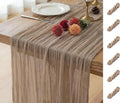 FEXIA 6 Pack Nude Table Runner 35x120 Inches for Gauze Table Runner for Bridal Shower Wedding Party First Communion Centerpiece Engagement Boho Table Decoration